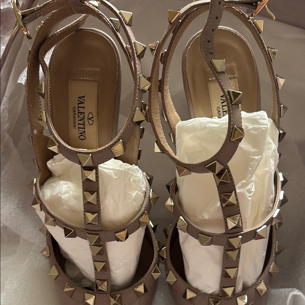 Valentino Women's Studded Sandals - Brown
